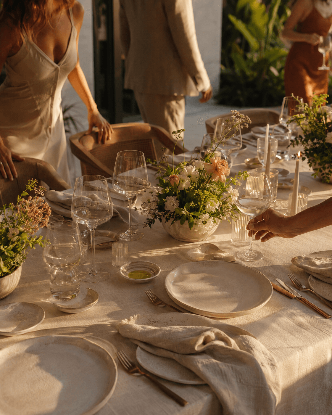 Conceptual scene — table detail in warm natural golden-hour light